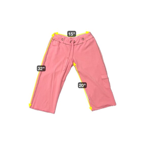 City Lights Cropped Lounge Pants Pink Sz XL Pull On Cargo Drawstring Comfort - Picture 8 of 11